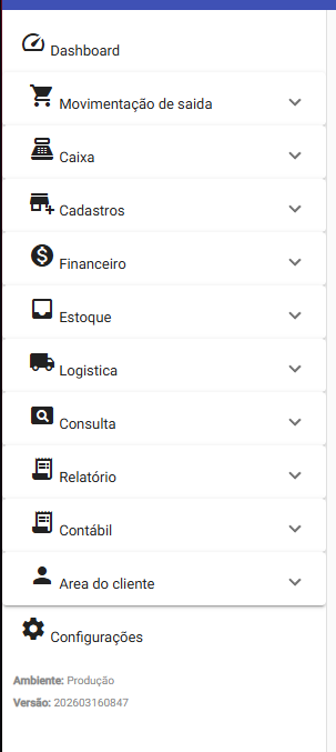 Menu do Sistema